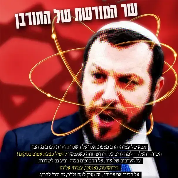 עמיחי אליהו - שר המורשת של החורבן