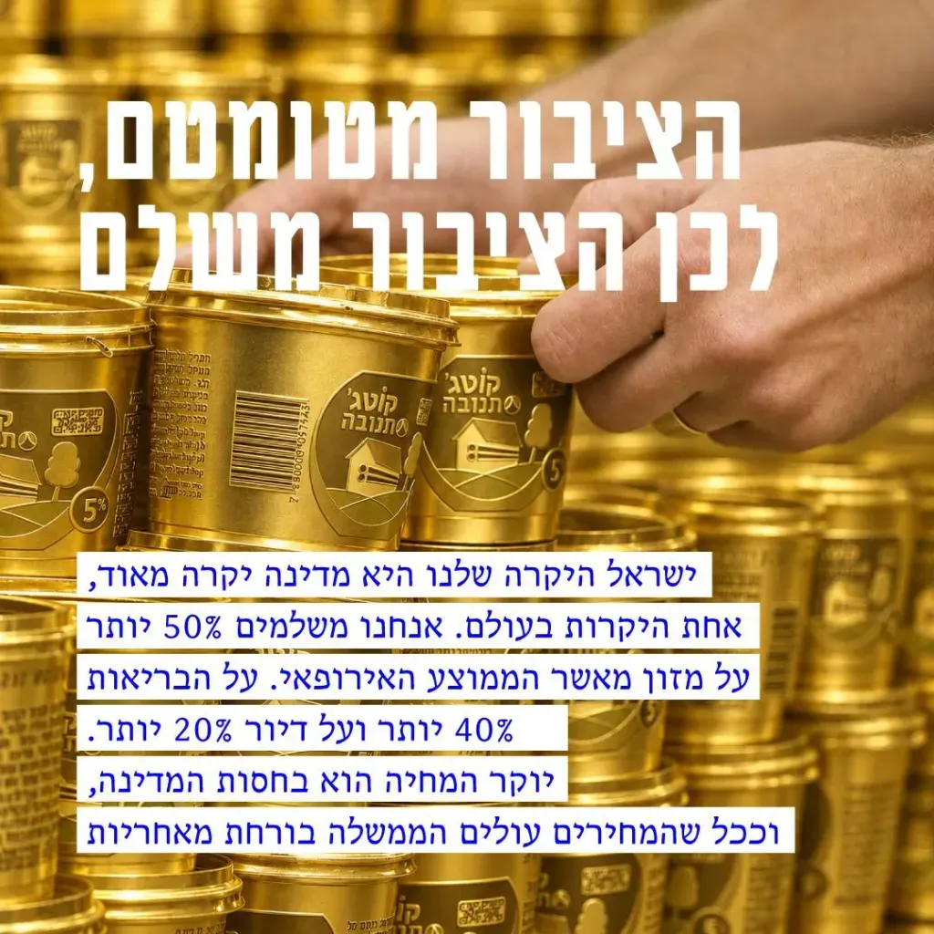 יוקר המחיה - הציבור מטומטם ולכן הציבור משלם